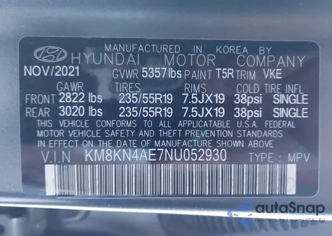 2022 Hyundai Ioniq 5 Sel from USA, damaged, VIN KM8KN4AE7NU052930
